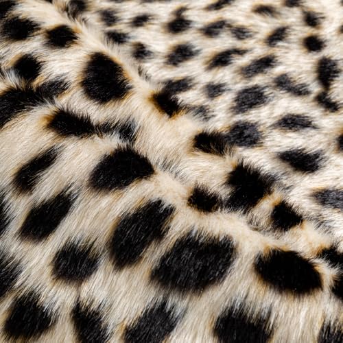 yingda1992 Leopard Area Rug Animals Printed Hide Mats Faux Fur Cowhide Skin Carpet for Home Office, Living Room, Bedroom, 5.2ft x 6.5ft (160 x 200cm) - Image 5