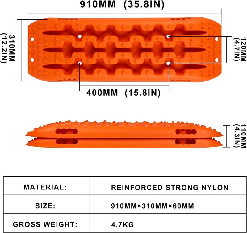Oasisgalore Liquid tight joint Car Recovery Board Accessories, 3rd Gen Orange New Recovery Traction Tracks Sand Mud Snow Track Tire Ladder with 10-Ton Load Capacity for 4WD Off Road Suv Truck Globally popular elegant design - Image 3