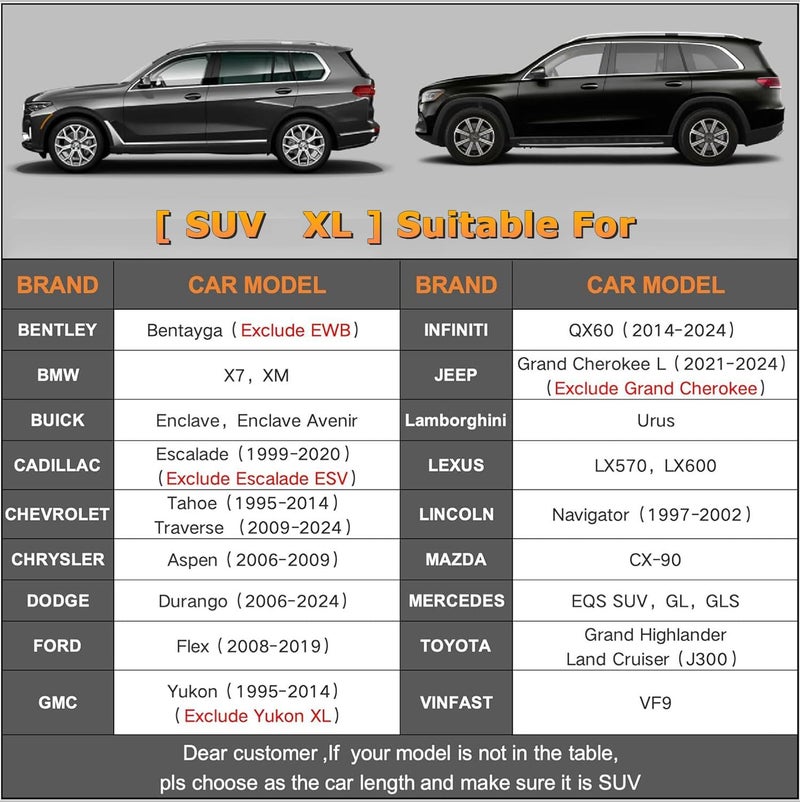 YSOAE Car Cover Waterproof, Hatchback/Sedan/SUV All Weather for Automobiles, Full Exterior Covers with Zipper Cotton, Outdoor Sun Snow Protection Universal (For SUV XL) - Image 5