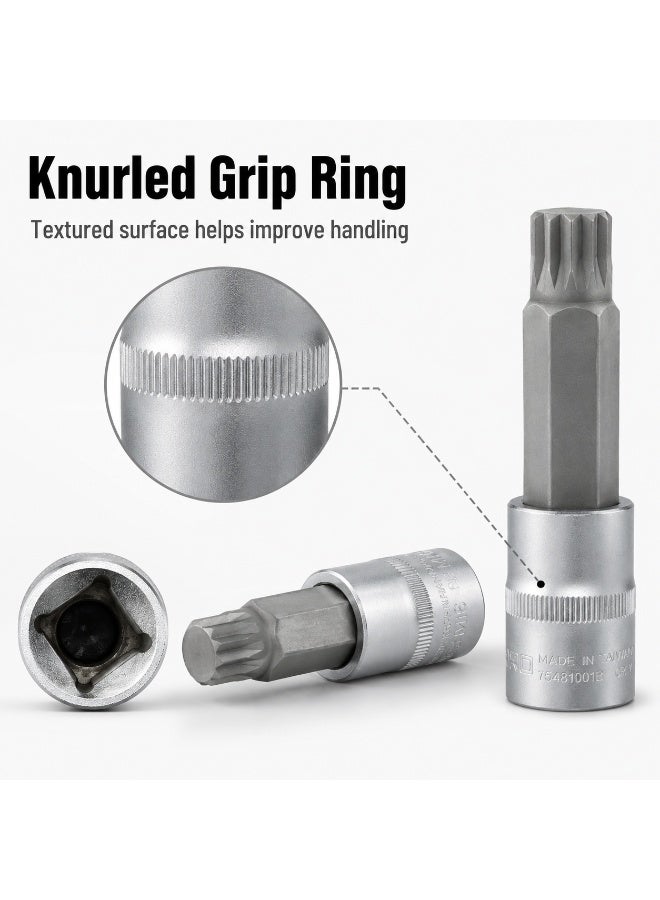M16 Spline Bit Socket 1/2 Inch Drive, 4 Inch Long CR-V Square Socket Tool for Ratchet, Car Repair, Workshop & DIY Maintenance - Image 5