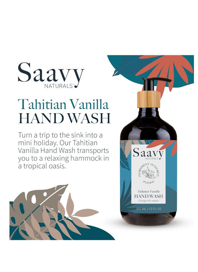 Saavy Naturals Saavy Naturals Tahitian Vanilla Liquid Hand Soap - Moisturizing Formula with Aloe Vera, Shea Butter, and Vanilla Extract - 12 Fl Oz, 2 Pack  - Image 2