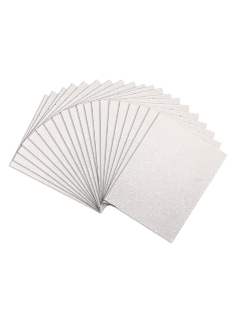 MARKQ - [100 Pack] White Binding Cover [A4] 230 GSM – Durable Protective Sheets for Presentations, Reports, and Documents – Compatible with Comb & Wire Binding Machines - Image 1