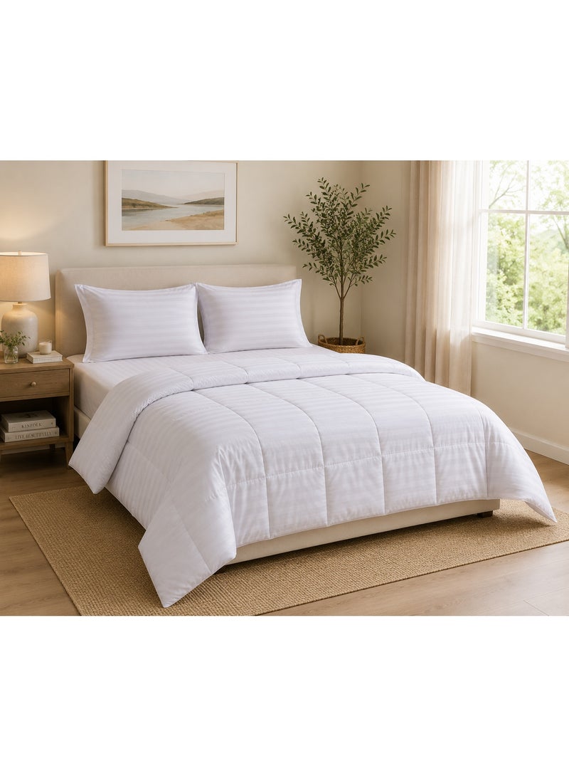 Home auraa Queen Size 3 pcs comforter set 160 x 220 cm, 2 pillow cover 50x75 cm100 % cotton , 300 Thread count. - Image 1