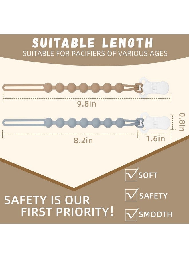 duludulu 5-Pack Silicone Pacifier Clip, One-Piece Silicone Pacifier Holder Clip for Boys & Baby Girl Binky Clips Rust-Free Holders Unisex Newborns Shower Birthday Gifts (Blue) - Image 1