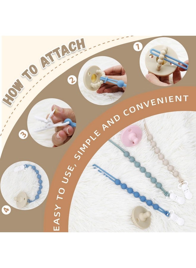 duludulu 5-Pack Silicone Pacifier Clip, One-Piece Silicone Pacifier Holder Clip for Boys & Baby Girl Binky Clips Rust-Free Holders Unisex Newborns Shower Birthday Gifts (Blue) - Image 4