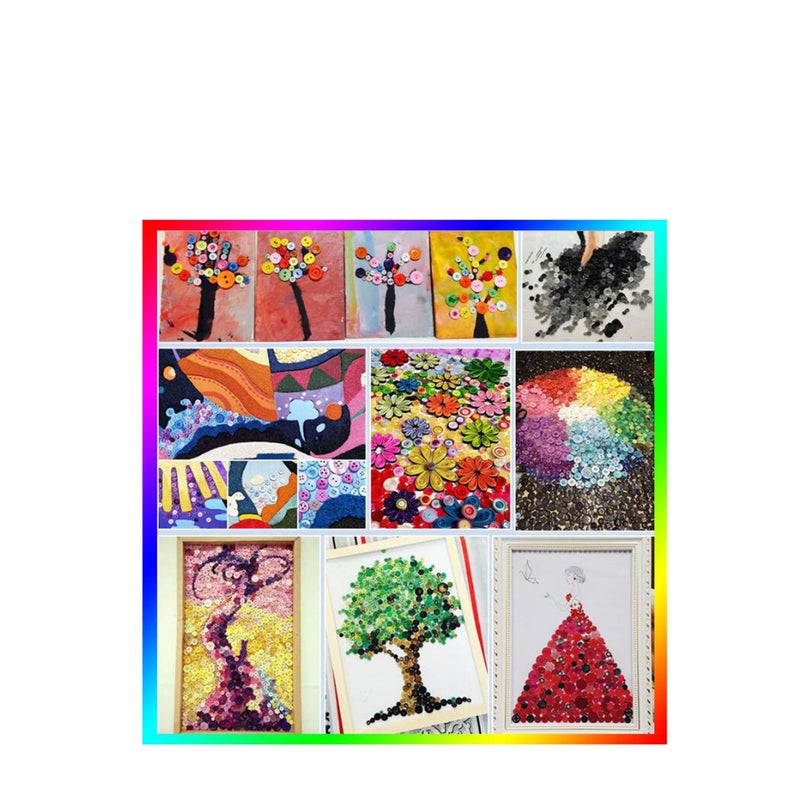 SOLARAE Resin Round Buttons DIY Craft Sewing Decorations for Kid's Painting Assorted Size (Yellow, 200g set) - Image 4