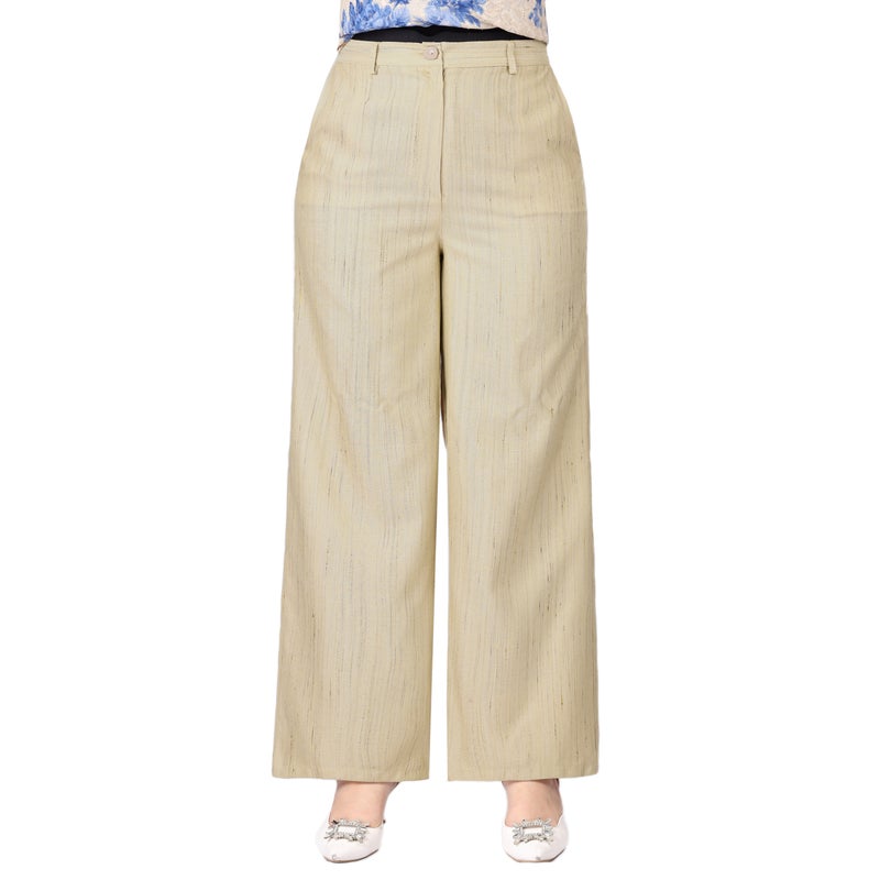 Smoky Egypt Womens Wide Leg Linen Blend Pants - Cafe - Image 1