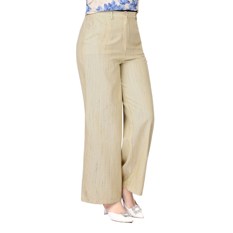 Smoky Egypt Womens Wide Leg Linen Blend Pants - Cafe - Image 3