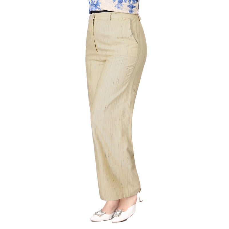 Smoky Egypt Womens Wide Leg Linen Blend Pants - Cafe - Image 2