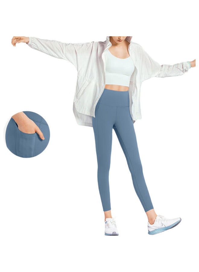 VFU Xingqing Yoga Pants For Women, High-Waisted Lifting, Running, Fitness, Sports Pants, High-Elasticity, Tight-Fitting Pants, Pine Gray Blue, Xl - Image 1