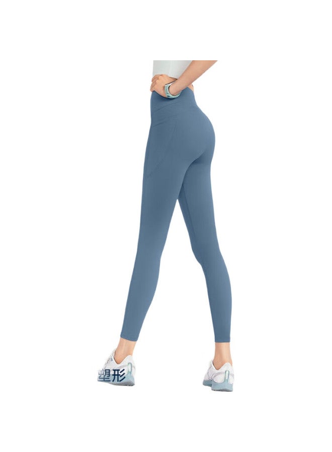 VFU Xingqing Yoga Pants For Women, High-Waisted Lifting, Running, Fitness, Sports Pants, High-Elasticity, Tight-Fitting Pants, Pine Gray Blue, Xl - Image 3