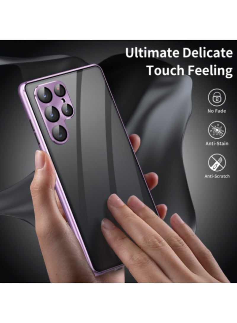 AROAQ For Samsung Galaxy S24 PLUS 5G HD Full Cover Magnetic Metal Tempered Glass Phone Case - Image 4