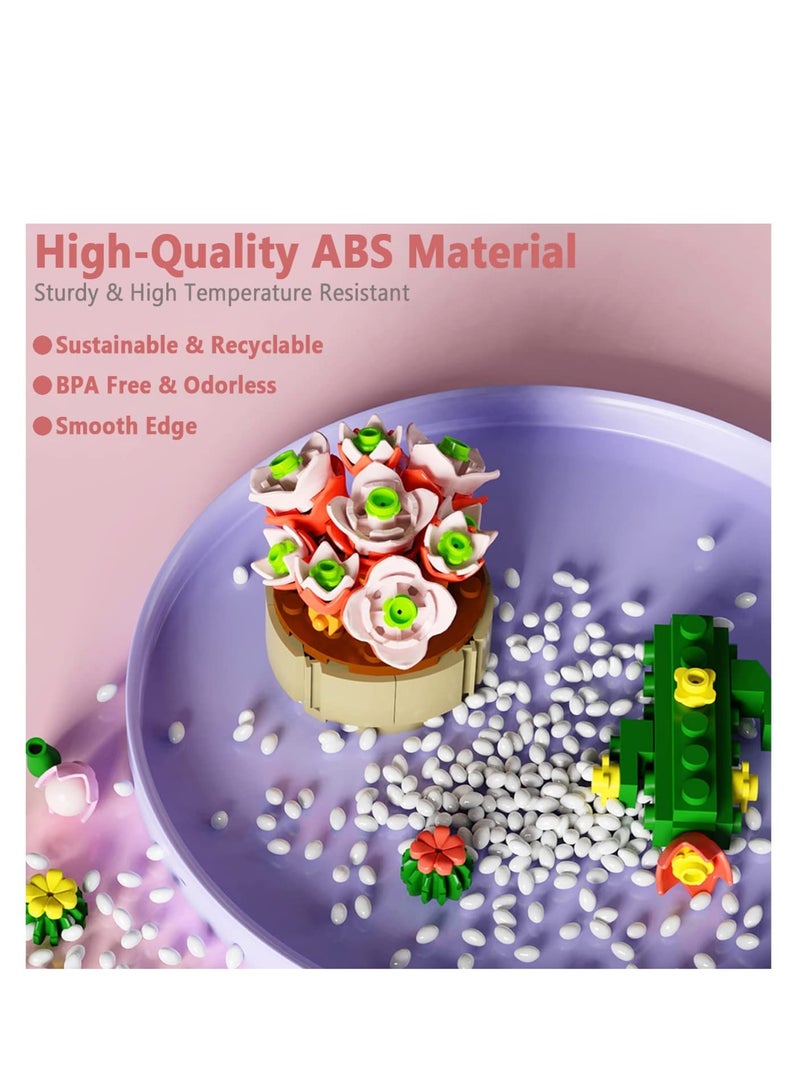 Zikra طقم بناء بونساي الصبار، سلسلة صناديق الصبار العمياء، مجموعة الزهور الاصطناعية النباتية، مجموعة ديكور النباتات للأطفال والبالغين في المنزل والمكتب، 2 صناديق عشوائية - Image 4