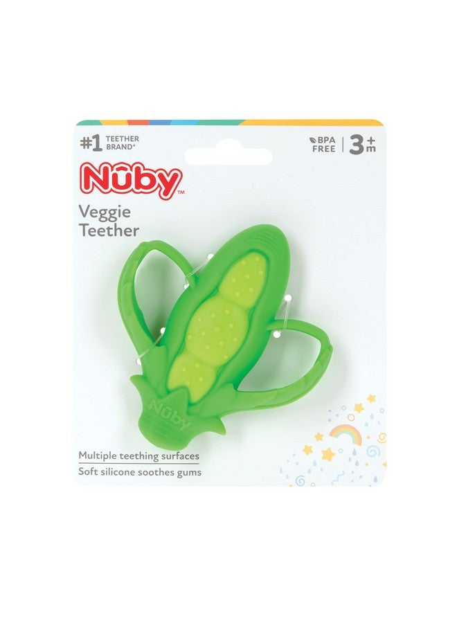 Nuby Veggie Teether for Teething Relief - Soft Baby Teething Toy - 3+ Months - Peas - Image 4