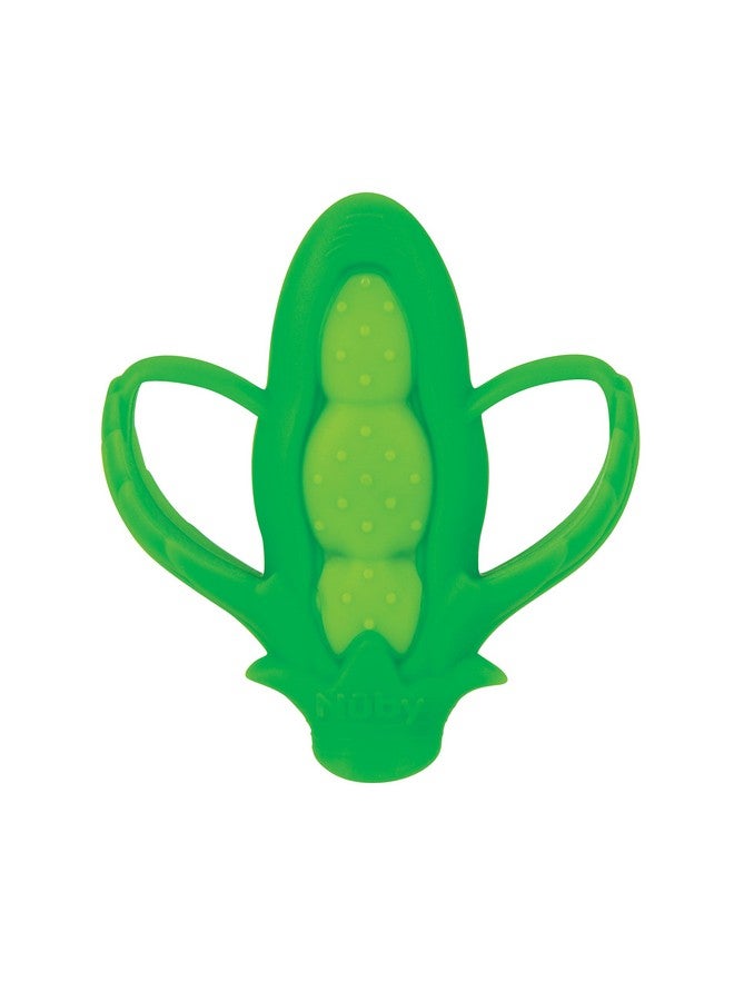 Nuby Veggie Teether for Teething Relief - Soft Baby Teething Toy - 3+ Months - Peas - Image 1