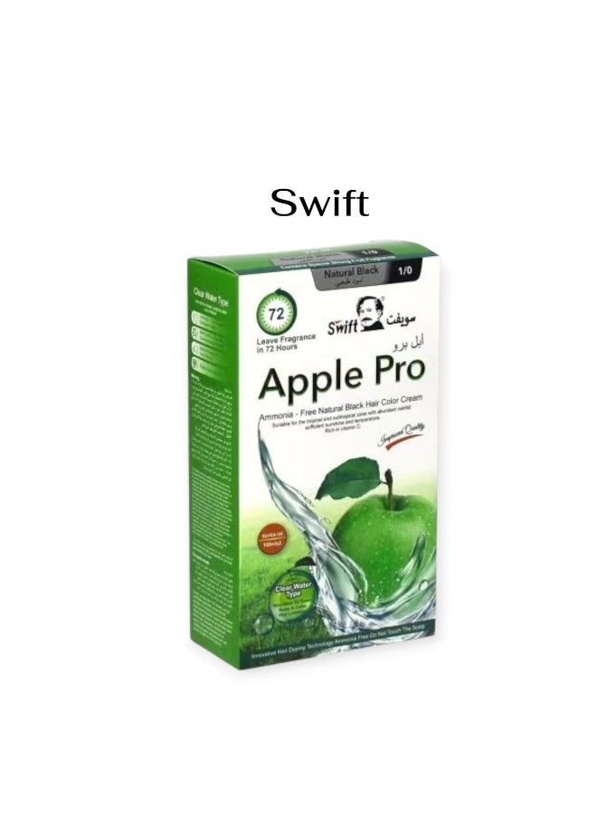 Swift 1/0 Apple hair color cream natural black ammonia free 200ml - Image 1