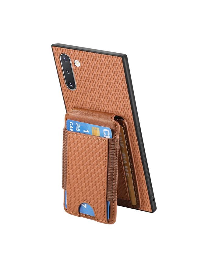 S-TOP Case For Samsung Galaxy Note10 Carbon Fiber Vertical Flip Wallet Stand Phone Case - Image 3