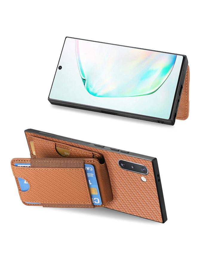 S-TOP Case For Samsung Galaxy Note10 Carbon Fiber Vertical Flip Wallet Stand Phone Case - Image 5