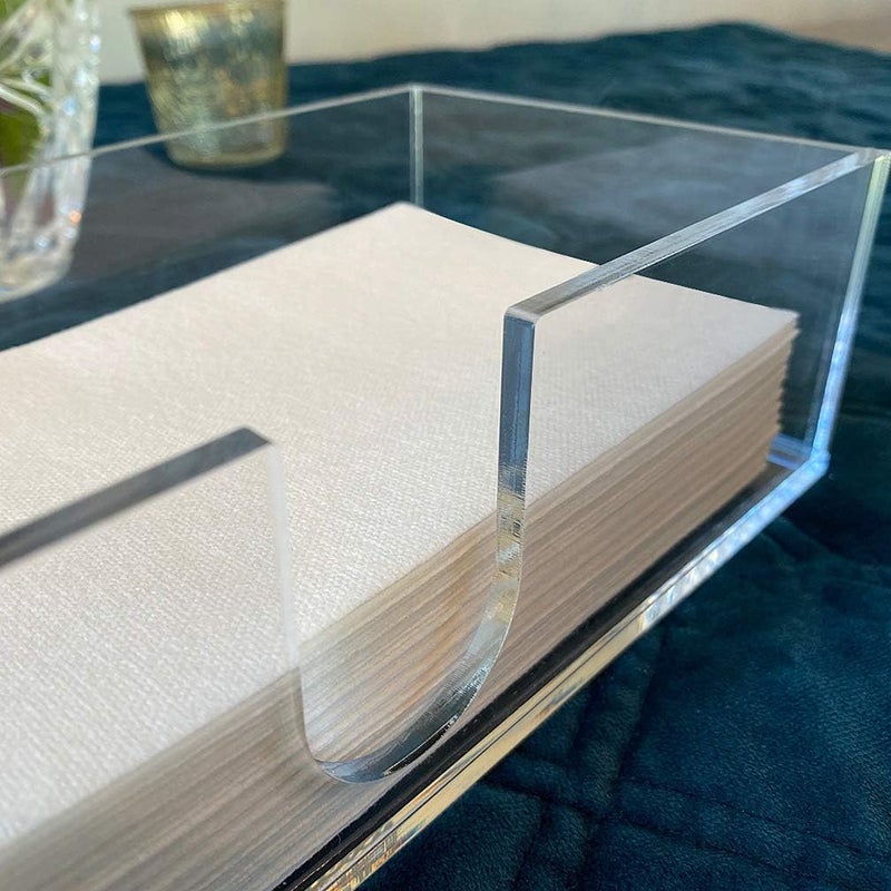 Sicily Acrylic Napkin Holder (5mm) Multifold Paper Towel Dispenser (9.87”W x 4.75”D x 2.75”H) Hand Towel Holder for Bathroom and Kitchen Countertop - Image 2