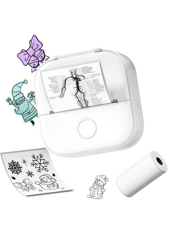 طابعة فوميمو T02 الحرارية اللاسلكية المحمولة باللون الأبيض لأنظمة iOS وAndroid - Image 1