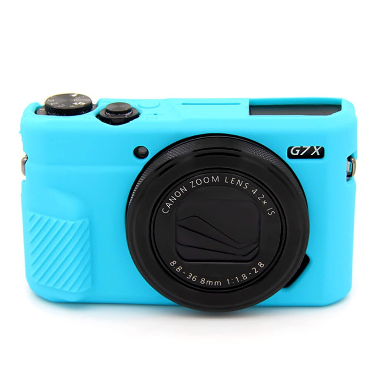 Easy Hood G7X Mark II Case G7X Camera Silicone Case, Soft Silicone Protective Cover for Canon Powershot G7X Mark II DSLR Camera (Blue) - Image 1