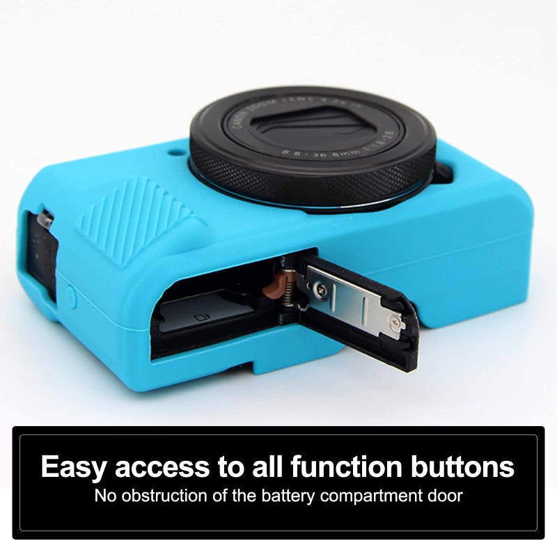 Easy Hood G7X Mark II Case G7X Camera Silicone Case, Soft Silicone Protective Cover for Canon Powershot G7X Mark II DSLR Camera (Blue) - Image 4