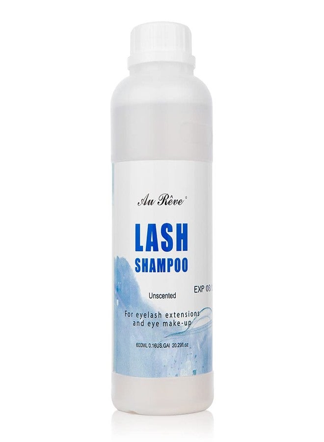 AuReve Eyelash Extension Cleanser Lash Shampoo Eyelash Extension Shampoo Lash Foam Cleanser Eyelid Cleanser for Makeup Remover Eyelash Care, Paraben & Sulfate Free for Salon and Home Use (Original 600ml) - Image 1