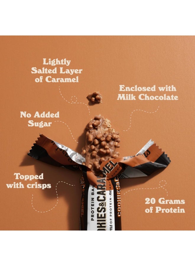 Barebells Protein Bar (Cookies and Caramel) Protein Snacks with 20g of High Protein - Chocolate Protein Bar with 1g of Total Sugars - On The Go Protein Snack & Breakfast Bar (Pack of 12) - Image 4