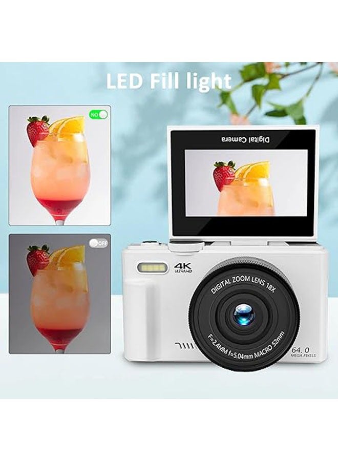64MP Digital Camera for Photography  Video: 4K vlog camera for YouTube with 3-inch flip screen, 16x zoom digital camera as a gift - Image 4