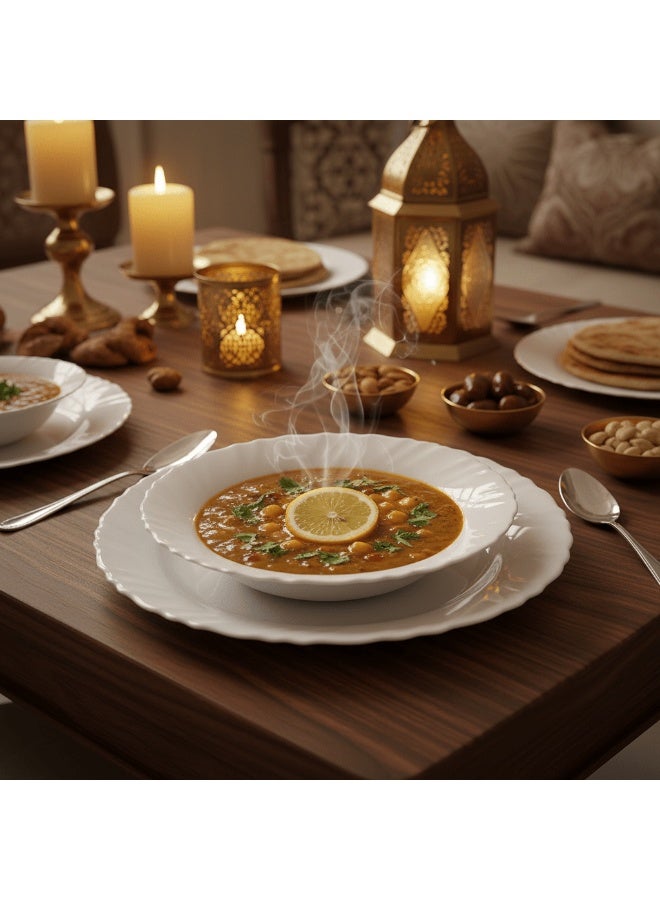 طبق شوربة أنيق سادة أبيض من أوبال وير من لارا – 9 بوصة - Image 3