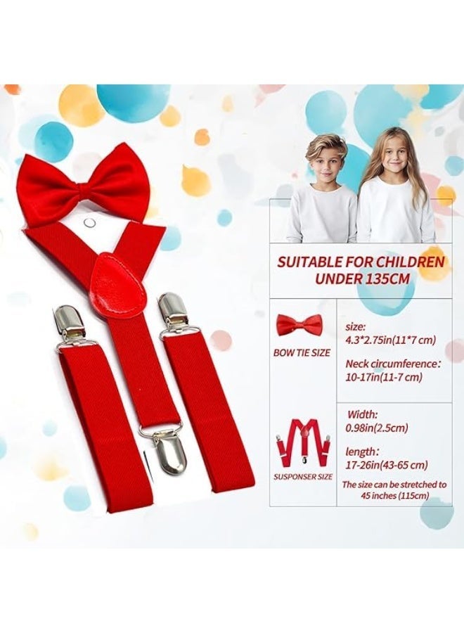 Child's Adjustable Red Suspenders and Bow Tie Set for Boys and Girls 6 Months to Ideal for Daily Wear Photoshoots and Special Occasions, One Size - Image 2