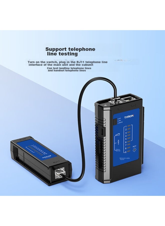 Timon Network Cable Tester, Multifunctional Cable Tester, Rj45 Port Tester, Network Crystal Head Tester, Telephone Line Tester, Intelligent Signal Continuity Detector For Engineering And Home Use - Image 2