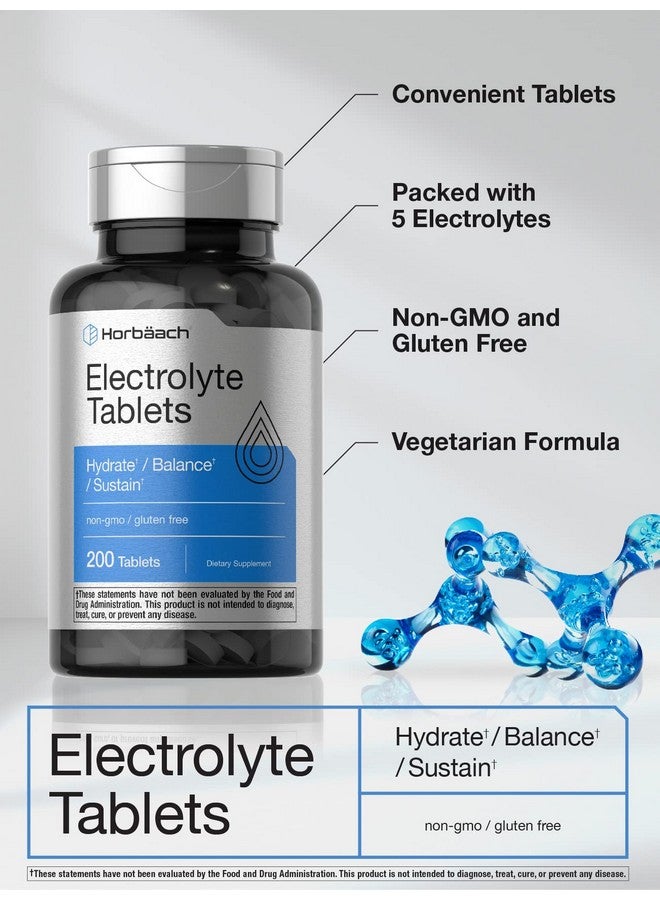 Horbäach Electrolyte Tablets | 200 Count | Vegetarian | Keto-Friendly | Non-GMO, and Gluten Free Hydration Supplement - Image 2