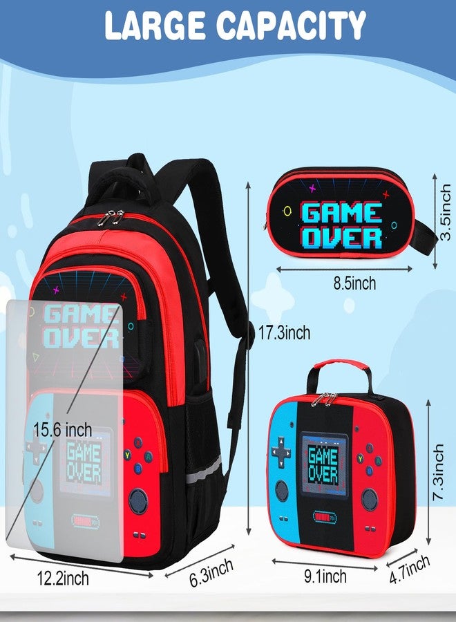 Bevalsa Backpack 3 set for Boys Kids, Red Blue, Medium, Backpack - Image 2