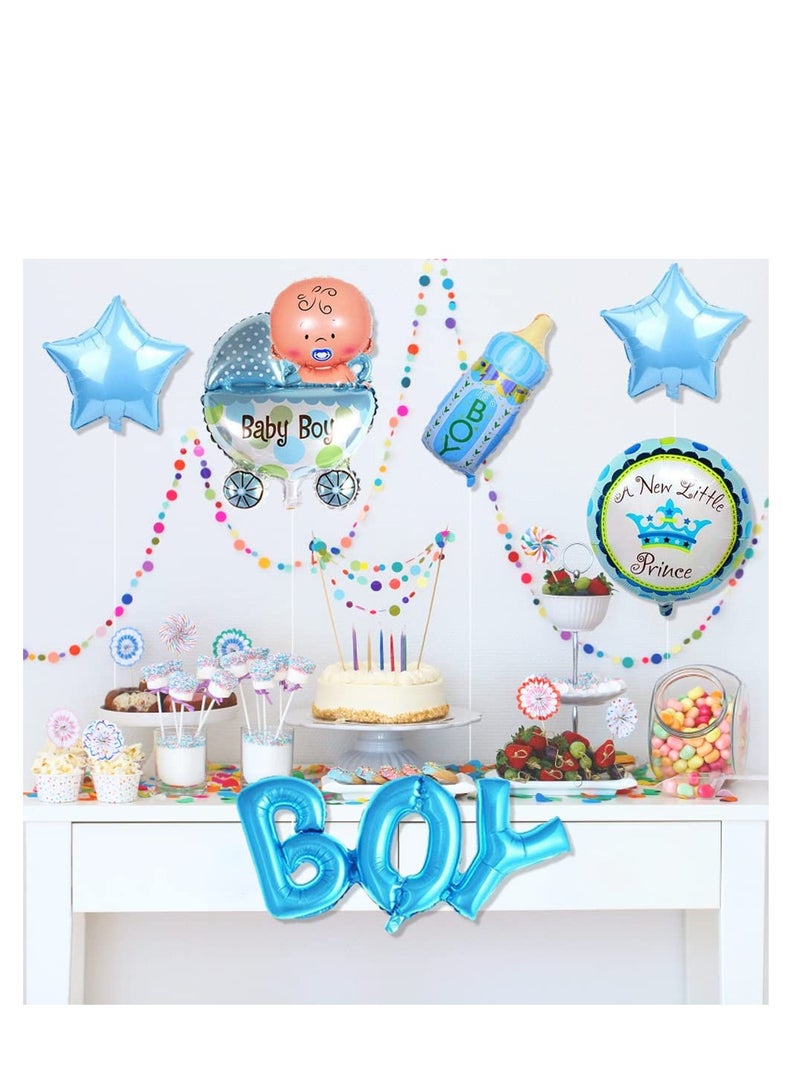 SYOSI 7 pcs Baby Helium Balloon, Baby Boy Helium Balloon, Foil Balloon Baby Shower, Baby Shower Party and Decoration - Image 5