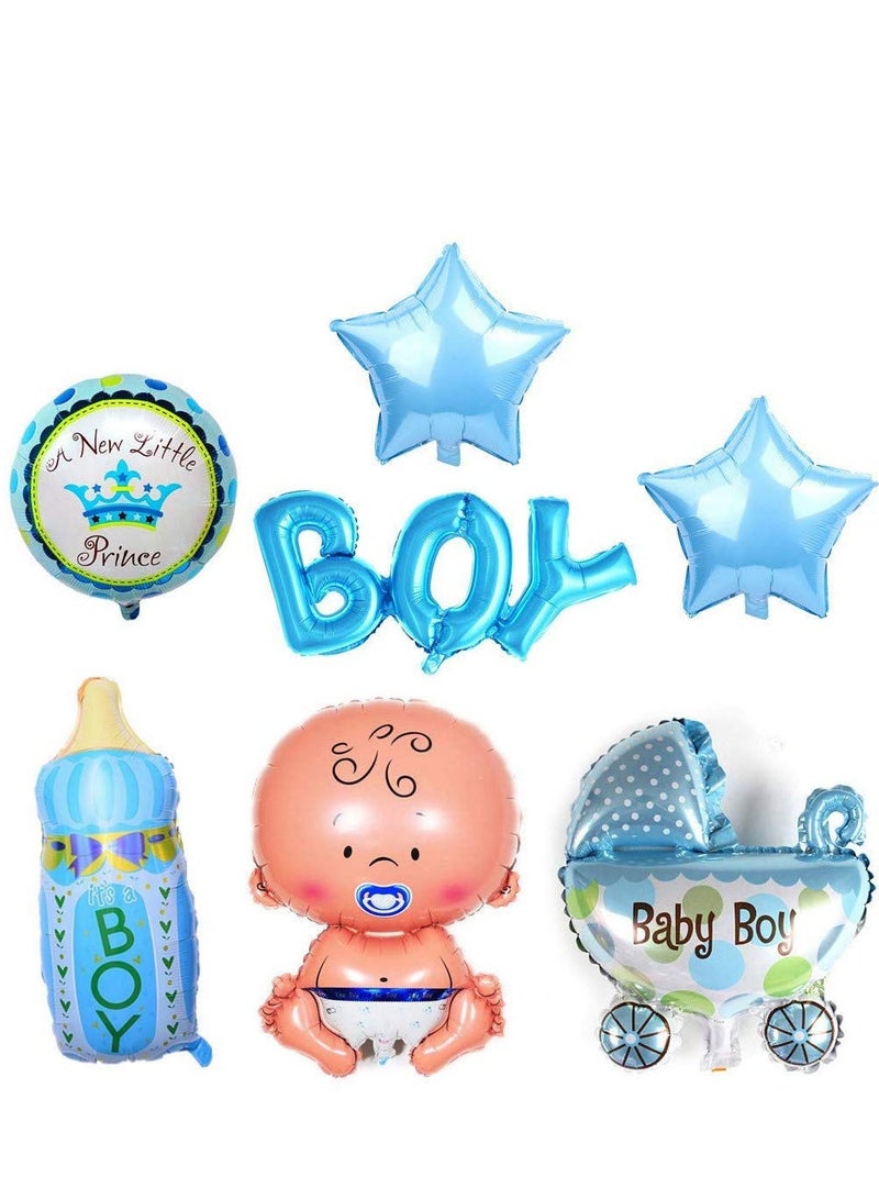 SYOSI 7 pcs Baby Helium Balloon, Baby Boy Helium Balloon, Foil Balloon Baby Shower, Baby Shower Party and Decoration - Image 1