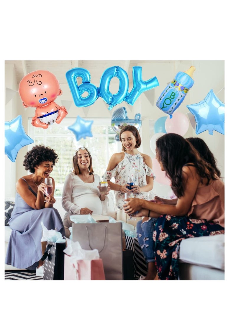 SYOSI 7 pcs Baby Helium Balloon, Baby Boy Helium Balloon, Foil Balloon Baby Shower, Baby Shower Party and Decoration - Image 3