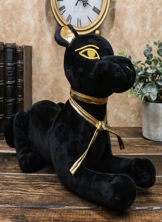 Ebros Gift Larger Black Gold Egyptian Mythology Classical God of Afterlife Sitting Anubis Dog Figurine Soft Collectible 11.5" L Gods and Goddesses of Egypt - Image 2
