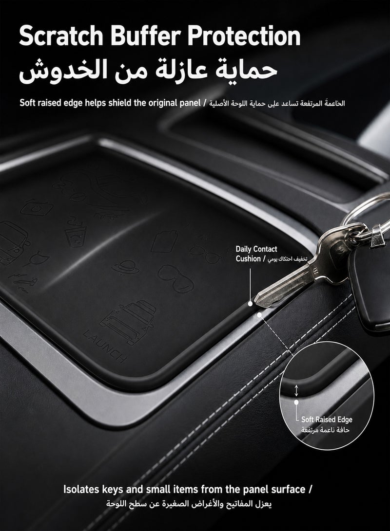 Delehehe Center Console Wireless Charging Silicone Mat for Tesla Model 3 Highland 2024-2026 and Tesla Model Y Juniper 2025-2026, Washable Non-Slip Pad Protector Cover Interior Accessories - Image 5