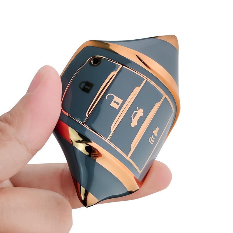 Bqepe for Toyota Key Fob Cover Keychain Fit for 2025-2026 Camry 4Runner,2019-2026 Land Cruiser,Mirai,2021-2026 Venza,Grand Highlander,Hilux,Fortuner,2023-2026 Corolla,Prius(Blue, 4 Buttons) - Image 4