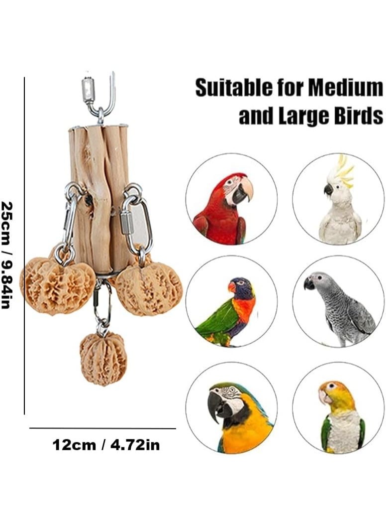 Meetion Parrot Toys, Parrot Chew Toys,Natural Hardwood Walnut, Hanging Toy for Parrots, African Grey,Cockatoos, Cockatiels Medium and Large Birds - Image 4