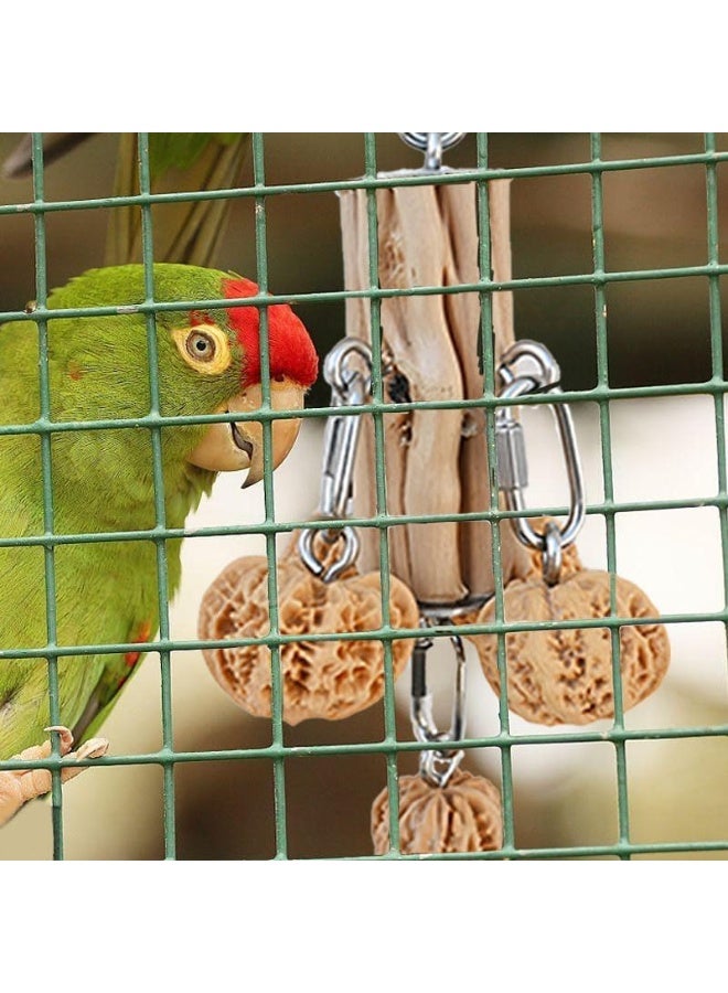 Meetion Parrot Toys, Parrot Chew Toys,Natural Hardwood Walnut, Hanging Toy for Parrots, African Grey,Cockatoos, Cockatiels Medium and Large Birds - Image 5