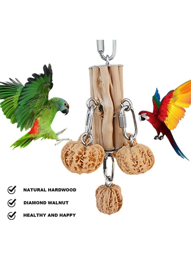Meetion Parrot Toys, Parrot Chew Toys,Natural Hardwood Walnut, Hanging Toy for Parrots, African Grey,Cockatoos, Cockatiels Medium and Large Birds - Image 2