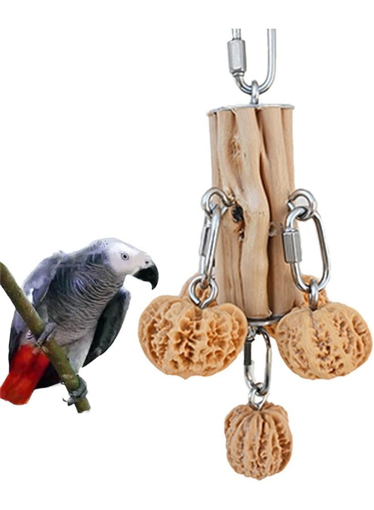 Meetion Parrot Toys, Parrot Chew Toys,Natural Hardwood Walnut, Hanging Toy for Parrots, African Grey,Cockatoos, Cockatiels Medium and Large Birds - Image 1