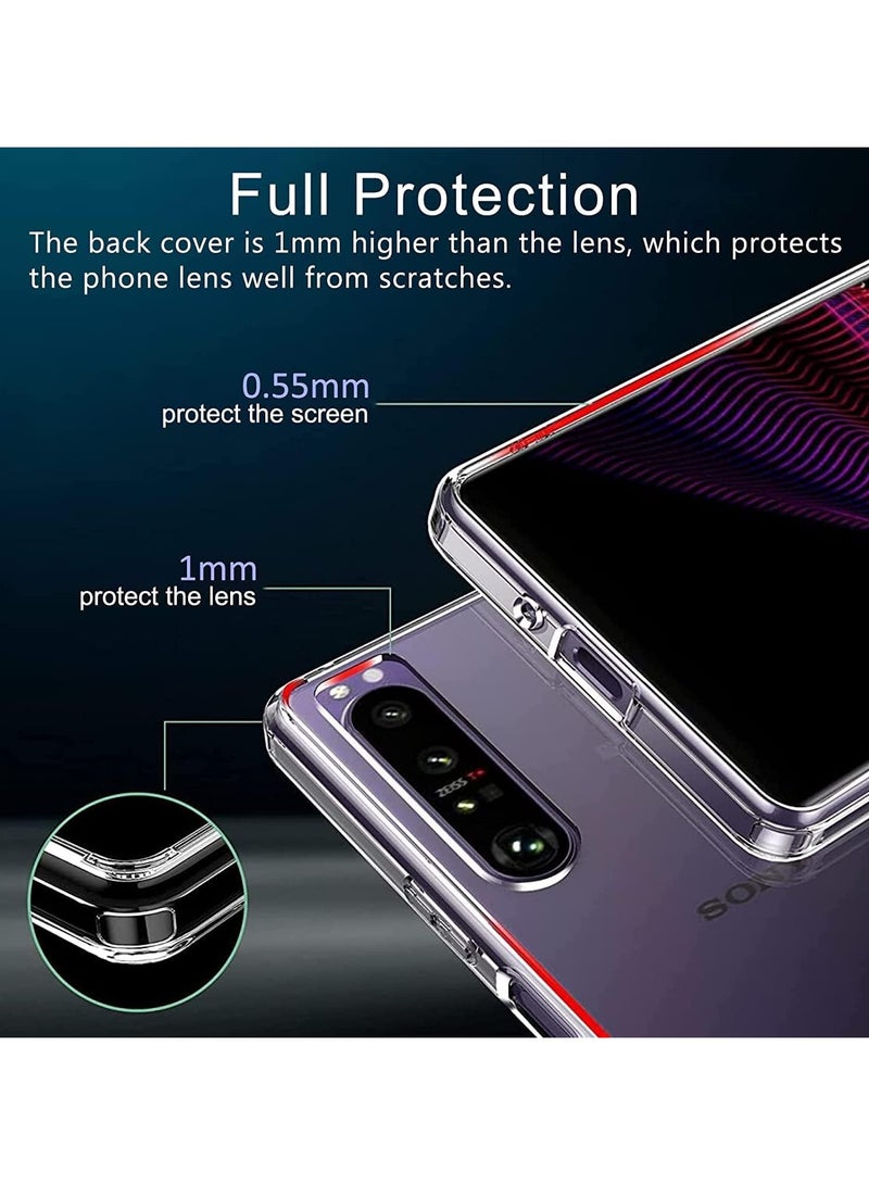 عام جراب متوافق مع Sony Xperia 1 IV، رقيق جدًا وخفيف الوزن، شفاف مضاد للصدمات من مادة TPU الناعمة لحماية Sony Xperia 1 IV. - Image 2