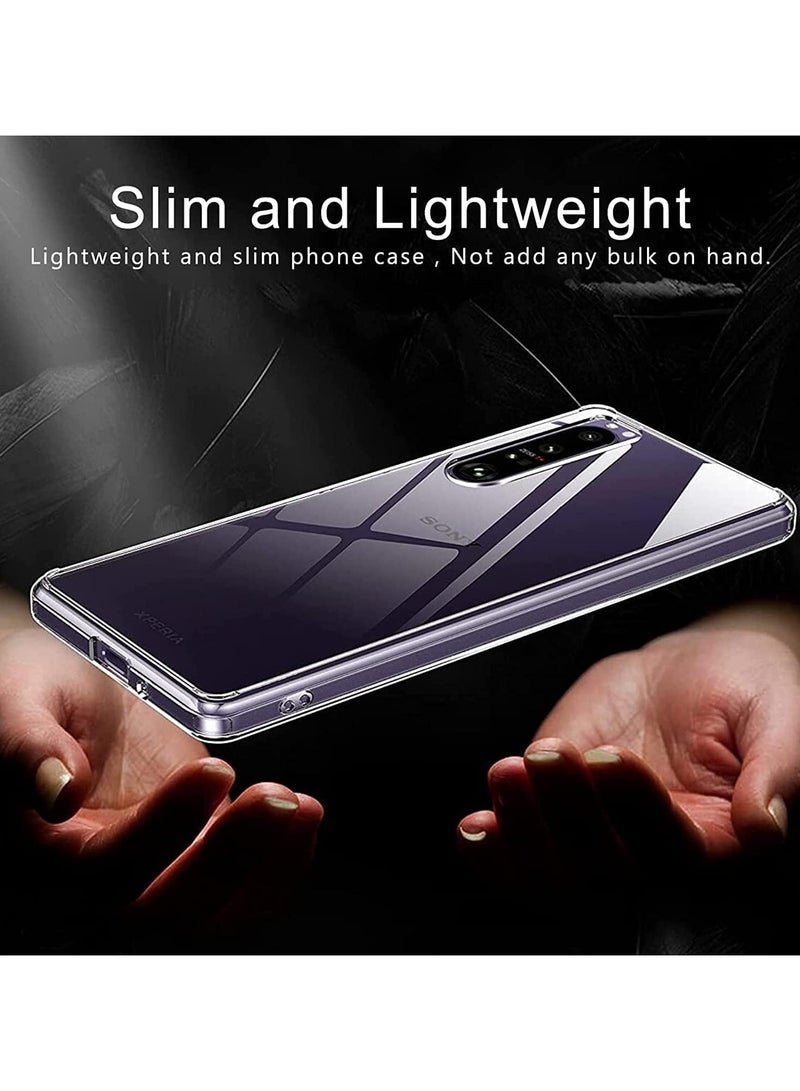 عام جراب متوافق مع Sony Xperia 1 IV، رقيق جدًا وخفيف الوزن، شفاف مضاد للصدمات من مادة TPU الناعمة لحماية Sony Xperia 1 IV. - Image 3