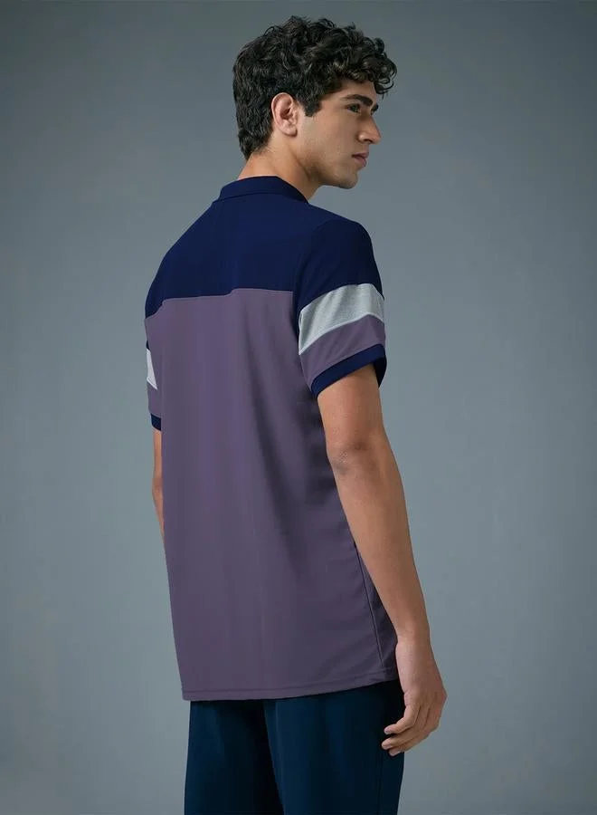 Technosport  Men Slim Fit Color Block Pique Polo for Men | Best Price UAE