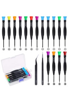 Excefore Screwdriver Kit, 18Pcs Precision Magnetic Small Screwdrivers with Flathead Phillips Star Tweezers for Mobile Phone, Smartphone, Game Console, Tablet, PC, Watch  - Image 1