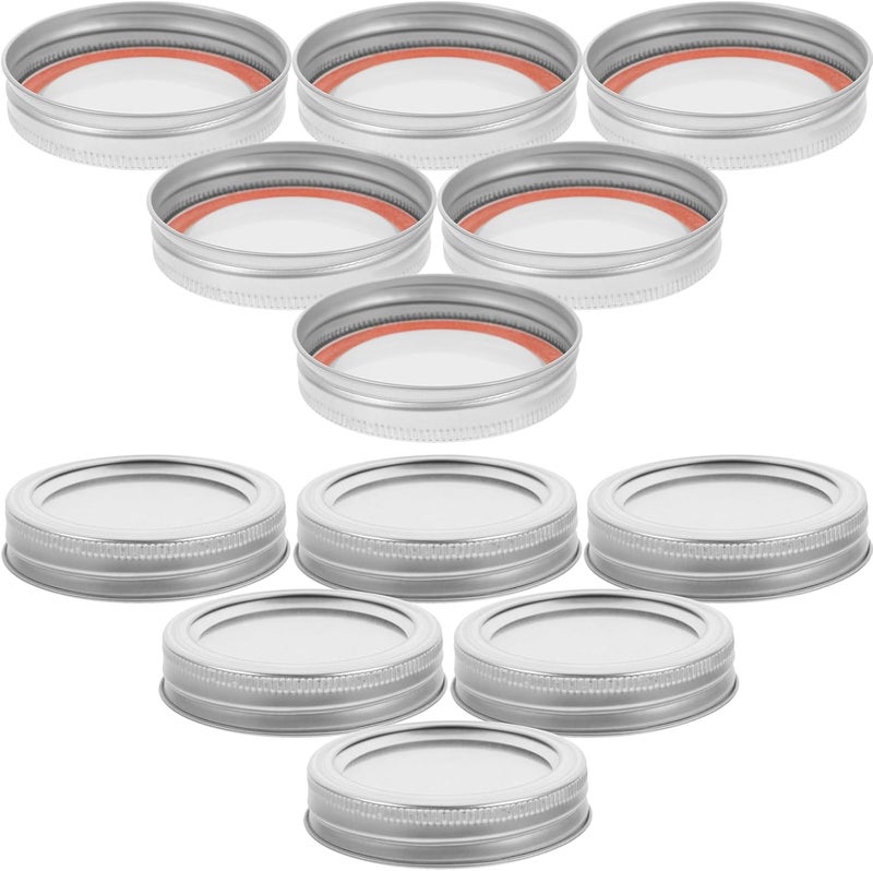 Homoyoyo 20 Sets Leakproof Mason Jar Canning Lids and Tinplate Split Covers, Regular Mouth Replacement Caps for Storage and Preserving, Silver Metal Sealed Canning Jar Lids - Image 1