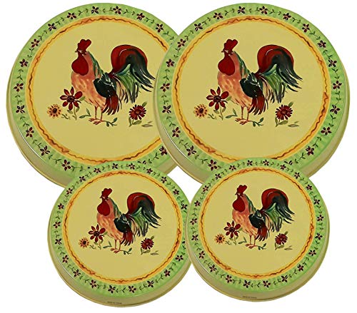 GinsonWare SET OF 4, ROUND STOVE TOP BURNER COVERS. (ROOSTER) - Image 5